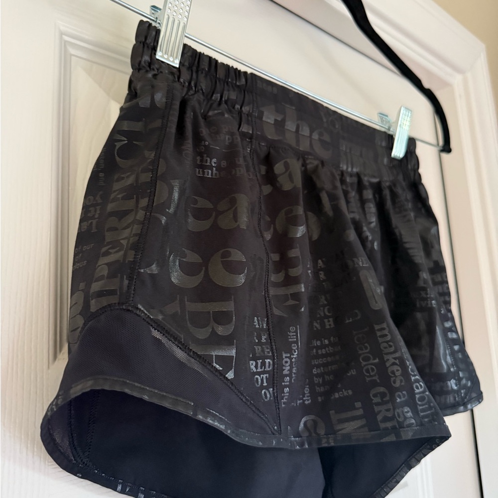 Lululemon Black and Gray Graphic Shorts